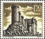 Stamps Spain -  ESPAÑA 1968 1882 Sello Nuevo Serie Castillos de España Peñafiel Valladolid