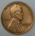 monedas de America - Estados Unidos -  1960 - D one cent