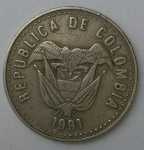 monedas de America - Colombia -  1991 - 50 pesos