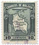 Sellos de America - Bolivia -  Mapa de Bolivia