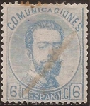 Stamps Spain -  Amadeo I  1872  6 cents