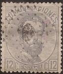 Stamps Spain -  Amadeo I  1872  12 cents