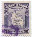 Sellos de America - Bolivia -  Mapa de Bolivia