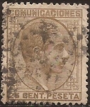 Stamps Spain -  Alfonso XII  1878  25 cents