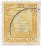 Stamps Bolivia -  Mapa  de Bolivia
