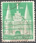 Stamps Germany -  La Puerta de Holsten en Lübeck.