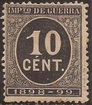 Stamps Spain -  Impuesto de Guerra  1898  10 cts