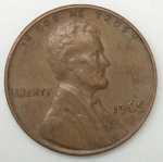 monedas de America - Estados Unidos -  1965 - one cent