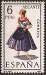 Stamps Spain -  Trajes típicos. Alicante 1967  6 ptas