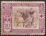 Stamps Spain -  Cruz Roja Española. Familia Real  1926 Urgente 20 cts