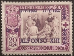 Sellos de Europa - Espa�a -  Cruz Roja Española. Familia Real  1926 Sobreestampado. Urgente 20 cts