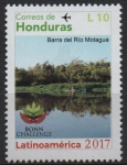 Stamps America - Honduras -  BARRA  DEL  RIO  MOTAGUA  Y  EMBLEMA