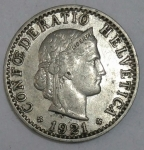 monedas de Europa - Suiza -  1921-20 cent