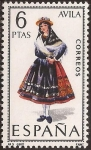 Stamps Spain -  Trajes típicos. Avila  1967  6 ptas