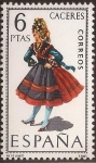 Stamps Spain -  Trajes típicos. Cáceres 1967  6 ptas