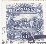 Stamps United States -  firmando la paz
