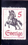 Stamps Sweden -  jinete a caballo