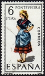 Stamps Spain -  RES-TRAJE REGIONAL FEMENINO – PONTEVEDRA