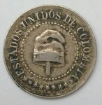 monedas de America - Colombia -  1886 - 2 2/5 centavo