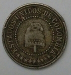 monedas de America - Colombia -  1881- 2 2/5 centavo