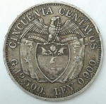 monedas de America - Colombia -  1932 plata 50 centavos