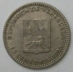 monedas de America - Venezuela -  1965 - 25 centimos