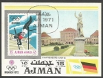 Sellos de Asia - Emiratos rabes Unidos -  Juegos Olímpicos, Münich, Alemania (minisheet) 