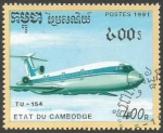 Stamps Cambodia -  Tupolev Tu-154