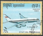 Sellos del Mundo : Asia : Camboya : lljuschin Il-96-300