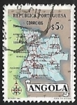 Sellos de Africa - Angola -  Mapa de Angola