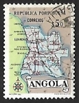 Sellos del Mundo : Africa : Angola : Mapa de Angola