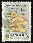 Stamps Angola -  Mapa de Angola