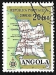 Sellos de Africa - Angola -  Mapa de Angola