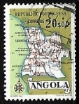 Stamps Angola -  Mapa de Angola
