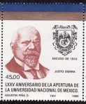 Stamps Mexico -  75 Aniversario de la apertura de la universidad de México