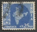 Stamps India -  Map of India (1957)