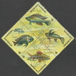 Stamps Burundi -  Tenant with 4 Stamps - Fish