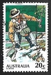 Stamps Australia -  Pescador