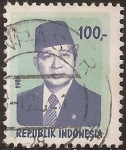 Stamps Indonesia -  Presidente Suharto  1986  100 rupias