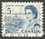 Stamps Canada -  Queen Elizabeth II, fishing port on the Atlantic coast