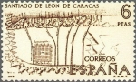 Stamps Spain -  ESPAÑA 1968 1893 Sello Nuevo Forjadores de America Plano de Santiago de Leon Caracas