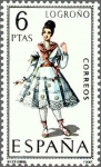 Stamps Spain -  ESPAÑA 1969 1902 Sello Nuevo Serie Trajes Tipicos Españoles Logroño