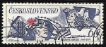 Stamps Czechoslovakia -  Red Star, Man, Child and doves