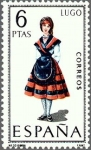 Stamps Spain -  ESPAÑA 1969 1903 Sello Nuevo Serie Trajes Tipicos Españoles Lugo
