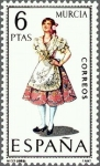 Stamps Spain -  ESPAÑA 1969 1906 Sello Nuevo Serie Trajes Tipicos Españoles Murcia