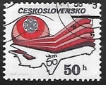 Sellos de Europa - Checoslovaquia -  Stylized aircraft and logo