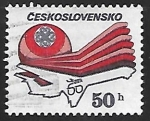 Sellos de Europa - Checoslovaquia -  Stylized aircraft and logo