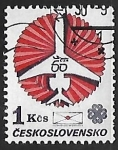 Stamps Czechoslovakia -  Stylized aircraft and logo