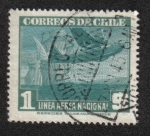 Stamps Chile -  Avión y Caravela