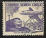 Sellos de America - Chile -  Avion y tren